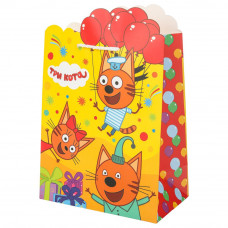 Пакет подарочный вырубка Три Кота м,190 гр/м2 ЧУДО ПРАЗДНИК PM-130067-TC  