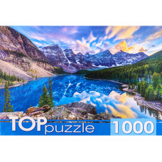 TOPpuzzle. ПАЗЛЫ 1000 элементов. ГИТП1000-4135 Канада. Рассвет над озером Морейн