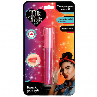 Голографический блеск для губ цвет: малиновый TIK TOK GIRL LG77543TTG   