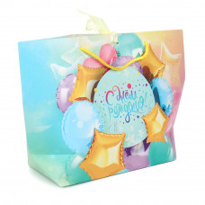 Пакет-сумка, звезды, с днем рождения,м,190 гр/м2 ЧУДО ПРАЗДНИК PBM-115897-HB  