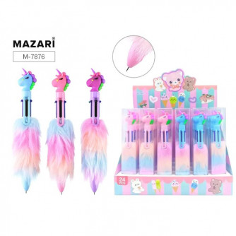 Ручка шариковая автомат. 6-цветная Mazari 