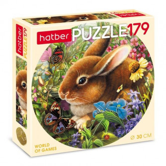 Пазл 179 эл. круглые Зайчонок с бабочкой 21051 Hatber 060993 Пазл 179 эл. круглые Зайчонок с бабочкой 21051 Hatber 060993