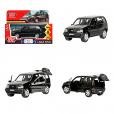 Машина металл LADA NIVA длина 12 см, двери, багаж, инерц, черный, кор. Технопарк LADANIVA-12-BK-WOD   