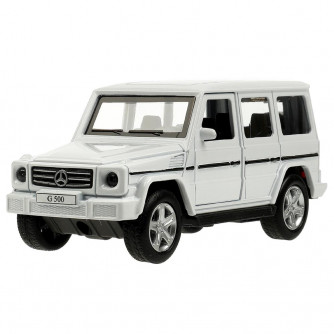 Машина металл MERCEDES-BENZ G-CLASS 12 см, двери, багажн, белый, кор. Технопарк GCLASS-12-WH