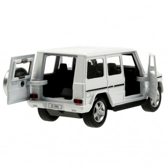 Машина металл MERCEDES-BENZ G-CLASS 12 см, двери, багажн, белый, кор. Технопарк GCLASS-12-WH