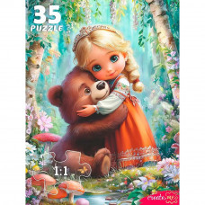 МАКСИ-ПАЗЛЫ 35 элементов. ПРИНЦЕССА С МЕДВЕЖОНКОМ (Арт. Ф35-3426)   