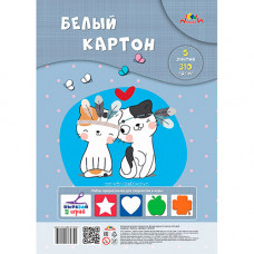 Картон белый А4, 5л пакет, мелованный, КТС 