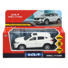 Машина металл KIA seltos длина 12 см, двери, багаж., инерц, белый, кор. Технопарк SELTOS-12-WH   