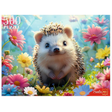 ПАЗЛЫ 500 элементов. ЁЖИК В ЦВЕТАХ (арт. П500-0499)   