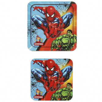 Игрушка деревянная пазл spiderman, 10*10 см терм. пакет Буратино SPM-02