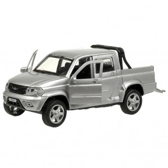 Машина металл УАЗ ПИКАП 12 см, двери, багаж, инерц, серебристый, кор. Технопарк PICKUP-12-SR Машина металл УАЗ ПИКАП 12 см, двери, багаж, инерц, серебристый, кор. Технопарк PICKUP-12-SR