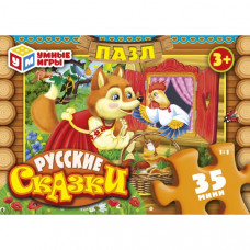 Русские сказки. Пазлы в коробке 35 деталей. 90х65х25 мм. Умные игры 4660254466296  