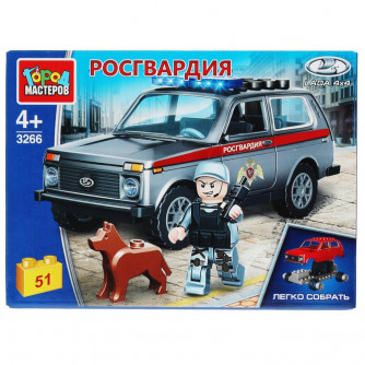 Конструктор LADA 4х4 РОСГВАРДИЯ, 51 дет. Город мастеров 3266-KK