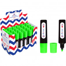 Маркер выделитель Attomex ЗЕЛЕНЫЙ неон 5мм, плоский корпус, скошенный 5045352   