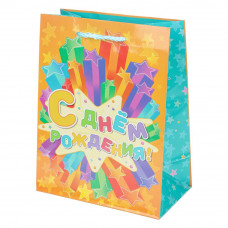 Пакет подарочный глянцевый м,день рождения,140 гр/м2 ЧУДО ПРАЗДНИК PM-90415-HB2 (144)  