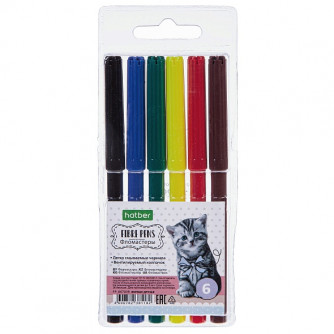 Фломастеры 6цв. Hatber ECO 