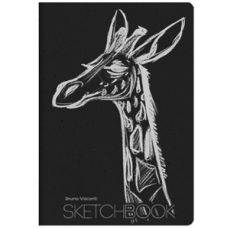 Блокнот-Sketchbook 147*210мм, 40л, Bruno Visconti, склейка, нелинованный, интегральная обложка, блок черная бумага 80 г/м2, 4 вида, микс 1  3-580/01    