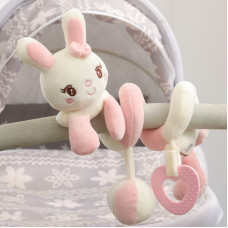 Растяжка - спираль с игрушками дуга на коляску / кроватку для малышей «Милая Зайка», с пищалкой, 9900342