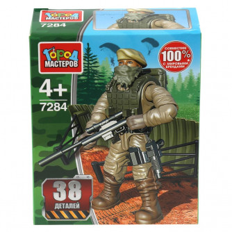 Конструктор Город мастеров Солдат с парашютом 7284-ZH
