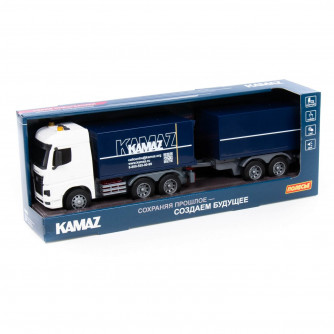 KAMAZ, автомобиль-фургон с прицепом инерционный (со светом и звуком) (в коробке) 07811