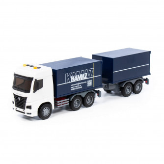 KAMAZ, автомобиль-фургон с прицепом инерционный (со светом и звуком) (в коробке) 07811