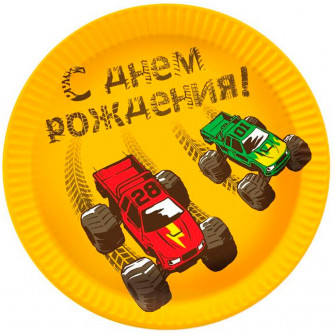 Тарелки бумажные Тачки Монстры Трак 18см 6шт 6078942    
