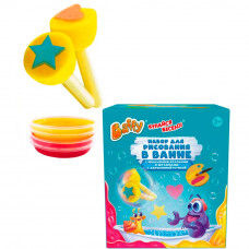 Набор для рисования в ванной c мыльными красками и штампами с деревянной ручкой D0227-CY    