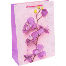 Пакет подарочный с глянцевой ламинацией 22x31x10 см  (ML) Цветущая орхидея, 128 г ППК-2498