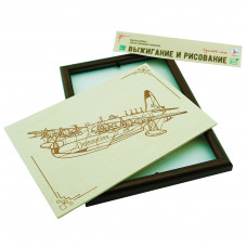 Доска для рисования (набор для росписи и выжигания) рис10(Самолет водный)РАМКА , арт.Р5115