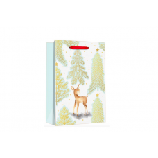 Dream cards Пакет подарочный с мат.лам. и тиснением фольгой 26х32х10 см (L) Сказочный олень, 210 г ППК-3908