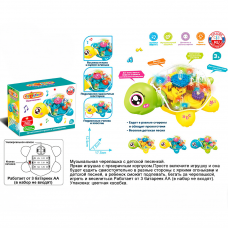 Игрушка на бат. ZYA-A3314 Играпузик черепашка с русским чипом  в кор. ZY1504780  