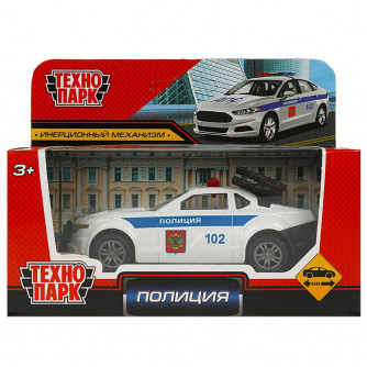Машина металл ПОЛИЦИЯ, 10,5 см, инерция, кор Технопарк 2107C046-R2   