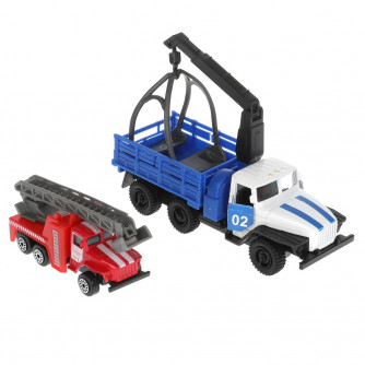 Металлическая машинка Технопарк Урал-5557 SB-20-01+URAL-LADDER-WB