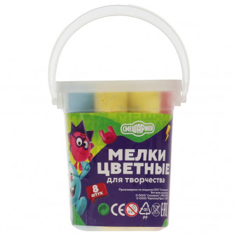 Мелки цветные асфальтовые MultiArt Смешарики MELBUCKET8-SM