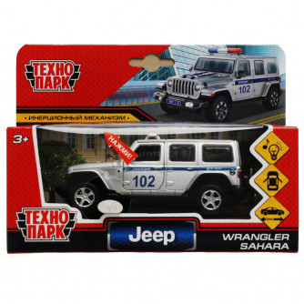 Машина металл.свет-звук JEEP WRANGLER SAHARA ПОЛИЦИЯ 12см,двер,баг,кор.Технопарк SAHARA5D-12SLPOL-SR