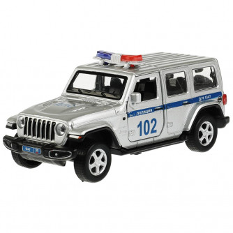Машина металл.свет-звук JEEP WRANGLER SAHARA ПОЛИЦИЯ 12см,двер,баг,кор.Технопарк SAHARA5D-12SLPOL-SR