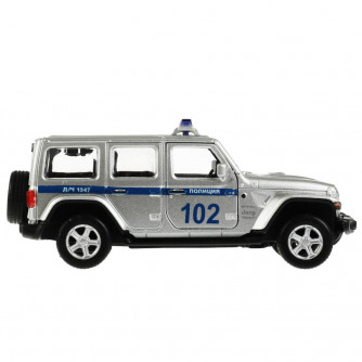 Машина металл.свет-звук JEEP WRANGLER SAHARA ПОЛИЦИЯ 12см,двер,баг,кор.Технопарк SAHARA5D-12SLPOL-SR