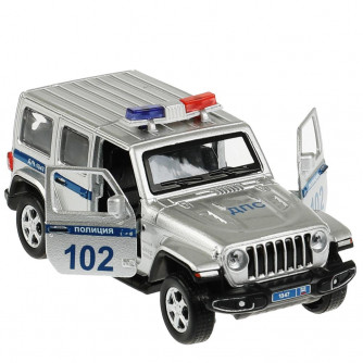 Машина металл.свет-звук JEEP WRANGLER SAHARA ПОЛИЦИЯ 12см,двер,баг,кор.Технопарк SAHARA5D-12SLPOL-SR