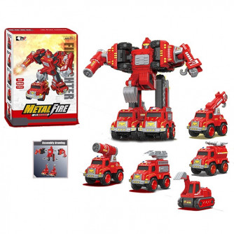 Трансформер 0783-370 5 в 1 Пожарные металл в кор. ZY1598383   