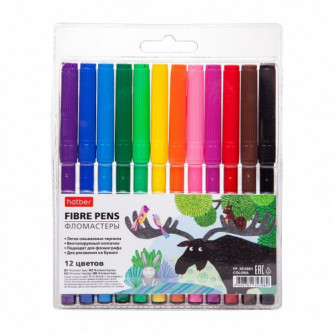 Фломастеры 12цв. Hatber DELICATO пастельные, п/у, е/п FP_069405   