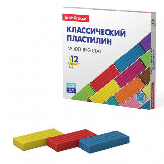 Пластилин Erich Krause Basic 12 цветов 50558
