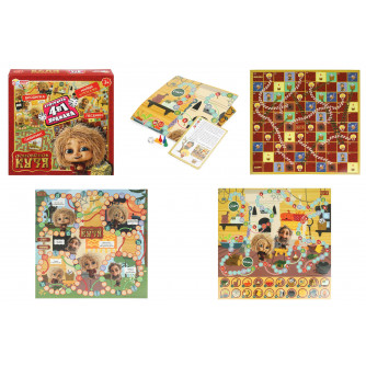 Домовенок Кузя. Настольная игра-квадрат. 40 карточек. 4 поля. 250х250х55 мм. Умные игры 4630395017299   