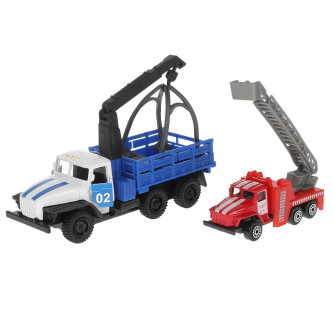 Металлическая машинка Технопарк Урал-5557 SB-20-01+URAL-LADDER-WB