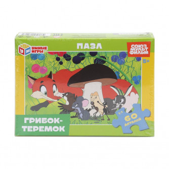 Грибок-Теремок. Союзмультфильм. Пазлы классические в коробке. Пазл 60 деталей. Умные игры 4660254461185   
