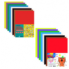 Картон цветной А4, 8л, 8цв, пакет, мелованный, deVente 