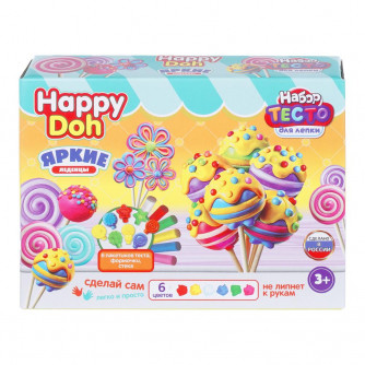 Набор для лепки с формочками яркие леденцы, 24 см HAPPY DOH PDSET-124775  