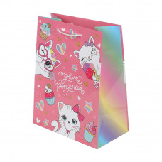 Пакет подарочный глянцевый м,котенок,140 гр/м2 ЧУДО ПРАЗДНИК PM-130119-CAT  