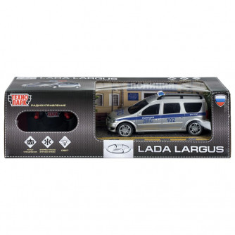 Машина р/у LADA LARGUS ПОЛИЦИЯ 18 см, свет, серебр, кор. Технопарк LADALARGUS-18LPOL-GY (48)   
