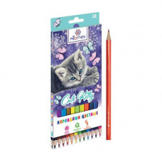 Карандаши цветные Attomex Cute Kitty 12 цветов  5022329