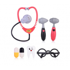 Набор доктора (7 пред.,: фонендоскоп, 2 молоточка, 2 пилюли, очки, зубик) в пакете 958-13A   